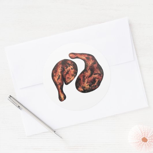 Sticker Rond Jerk Chicken Caraïbes West Indian Jamaicain (Enveloppe)