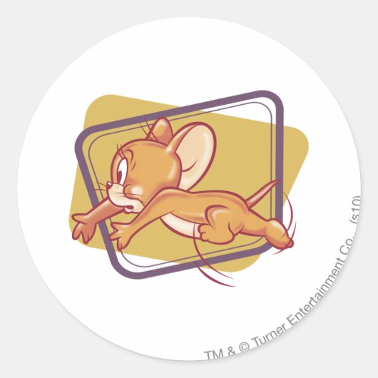 Sticker Rond Jerry Running Peur (Devant)