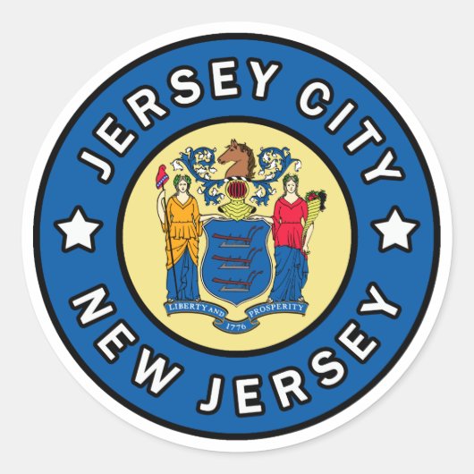 Sticker Rond Jersey City New Jersey (Devant)