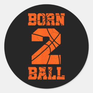 Sticker Rond Jersey de basketball 2e anniversaire Tee Deux ans