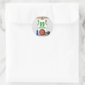 Sticker Rond Jersey de basketball blanc et vert personnalisé (Sac)