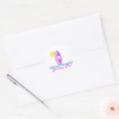 Sticker Rond Jersey Girl Bodysuit Pink Surfboard W/Sun (Enveloppe)