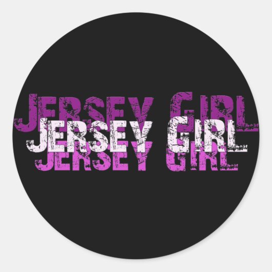 Sticker Rond JERSEY GIRL cadeaux & salutations (Devant)