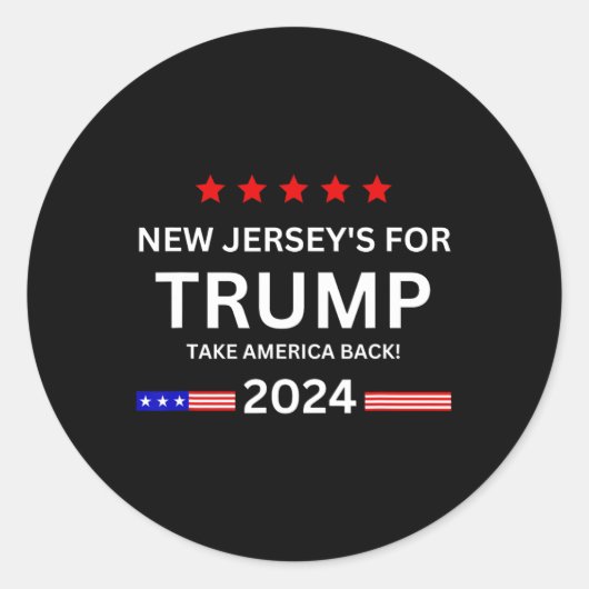 Sticker Rond Jersey Pour Trump Reprendre L'Amérique Aux Électio (Devant)