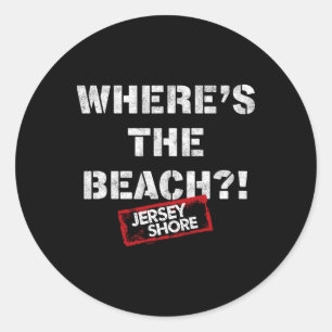 Sticker Rond Jersey Shore - Où est la plage 