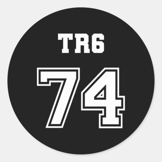 Sticker Rond Jersey Style Triumph Tr6 74 1974 Anglais S (Devant)