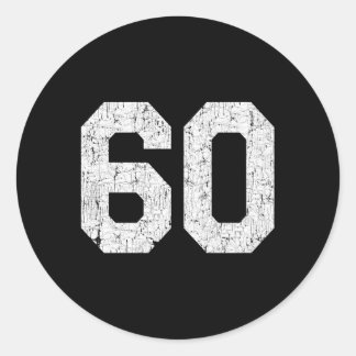 Sticker Rond Jersey Uniform Numéro 60 Sport de style sportif