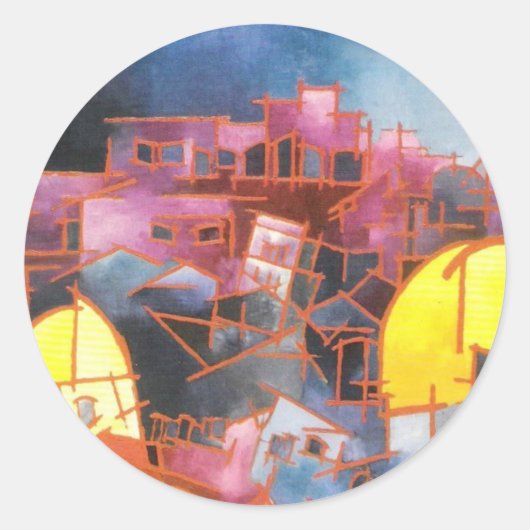 Sticker Rond Jérusalem La Nuit (Devant)
