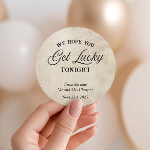 Sticker Rond J'espère que vous gagnerez à la loterie de mariage