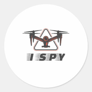 Sticker Rond J'espionne pour les pilotes de drones et les amour