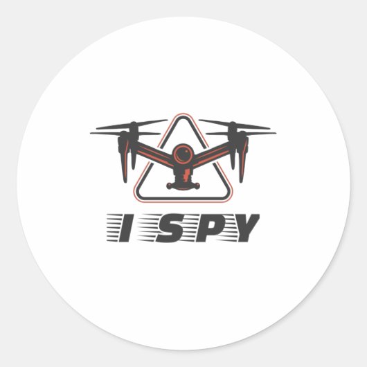 Sticker Rond J'espionne pour les pilotes de drones et les amour (Devant)