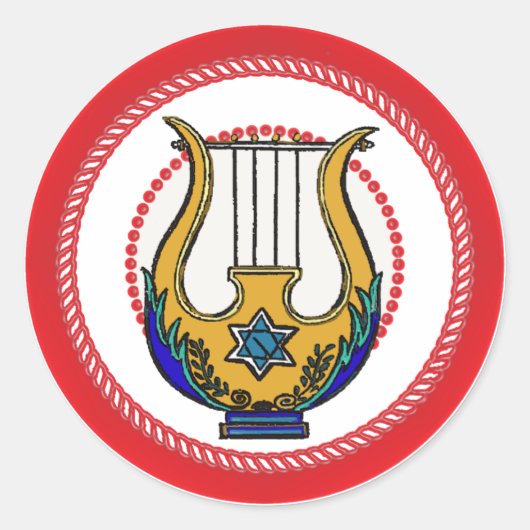 Sticker Rond Jesse Tree La harpe de David (Devant)