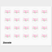 Sticker Rond Jessica (Papillon rose) (Feuille)