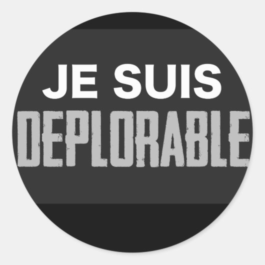 Sticker Rond JeSuisDéplorable (Devant)