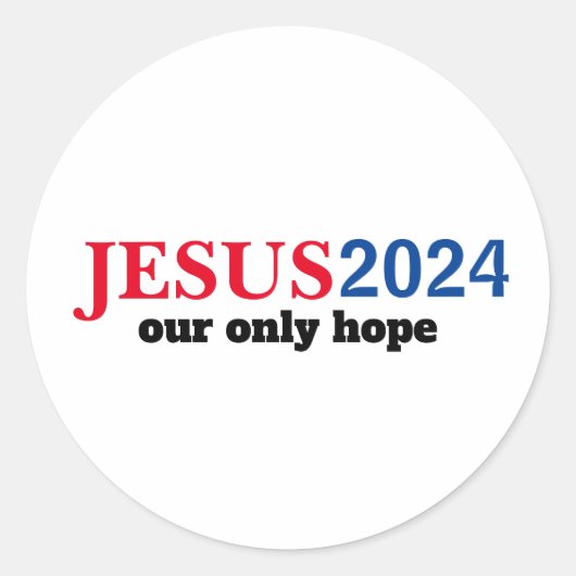 Sticker Rond Jésus 2024 Nos SEULS électeurs d'espérance (Devant)