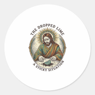 Sticker Rond Jésus a laissé tomber un quartier de citron vert s