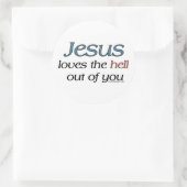 Sticker Rond Jésus aime l'enfer des chevaliers (Sac)