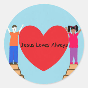 Sticker Rond Jésus aime toujours l'autocollant