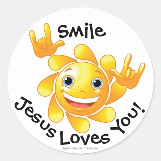 Sticker Rond Jésus aime Vous Customisez (Devant)