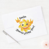 Sticker Rond Jésus aime Vous Customisez (Enveloppe)