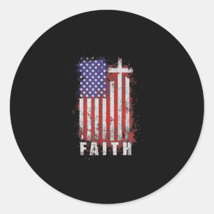 Sticker Rond Jésus amour   Foi chrétienne patriotique Jésus USA