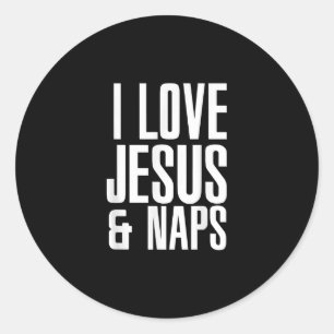 Sticker Rond Jésus amour J'Aime Jésus Et Nap Christian