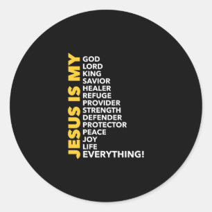 Sticker Rond Jésus amour Jésus Est Mon Dieu Mon Seigneur Tout