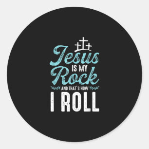 Sticker Rond Jésus amour  Jésus est mon rocher et c'est comme ç