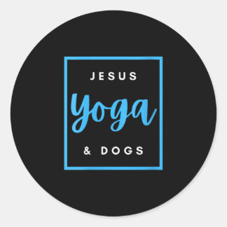 Sticker Rond Jésus amour | Jésus Yoga Et Foi Chrétienne Chien