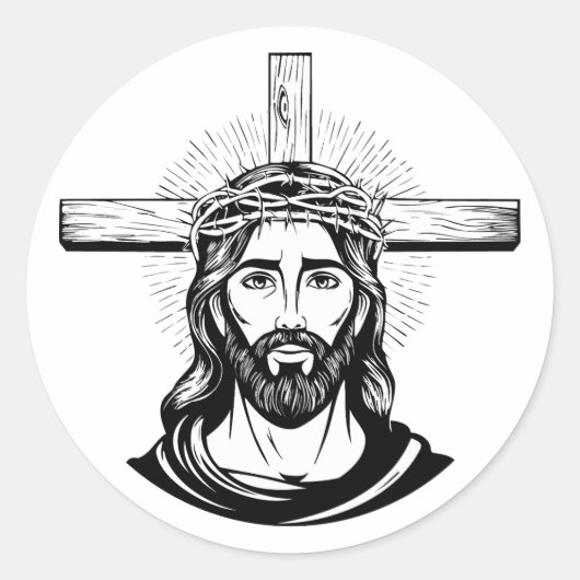 Sticker Rond Jésus-Christ (Devant)