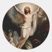 Sticker Rond Jésus-Christ catholique chrétien ressuscité Pâques (Devant)