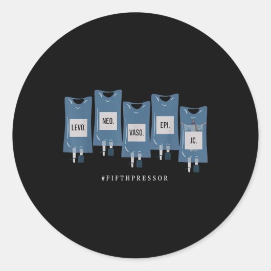 Sticker Rond Jésus Christ Cinquième Pressor Code complet Infirm (Devant)