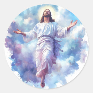 Sticker Rond Jésus-Christ dans l'art religieux chrétien du ciel