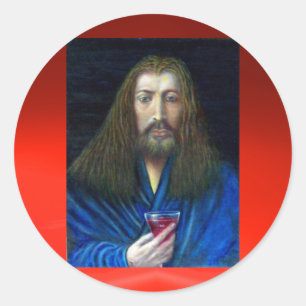 STICKER ROND JÉSUS CHRIST, LA CHALICE