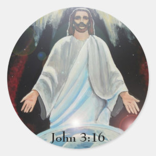Sticker Rond Jésus-Christ, la lumière du monde entier