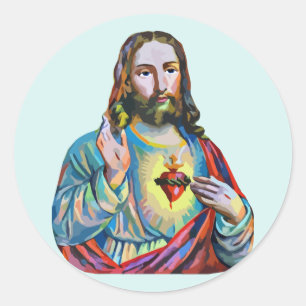 Sticker Rond Jésus Christ Seigneur Sauveur Art abstrait origina