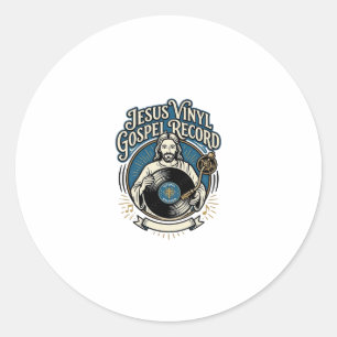 Sticker Rond Jesus Disque Vinyle Gospel Jesus Disque Vinyle Chr
