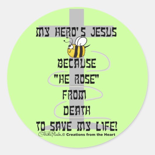 Sticker Rond Jésus du héros (Devant)