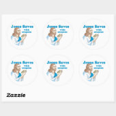 Sticker Rond Jésus économise avec des coupons (Feuille)