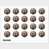 Sticker Rond Jésus entouré d'enfants (Feuille)