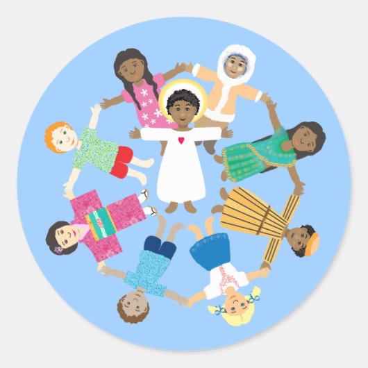 Sticker Rond Jésus est amour (Devant)