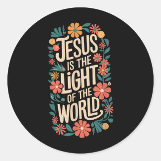 Sticker Rond Jésus Est La Lumière Religieuse Chrétienne
