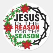 Sticker Rond Jésus est la raison de la saison (Devant)