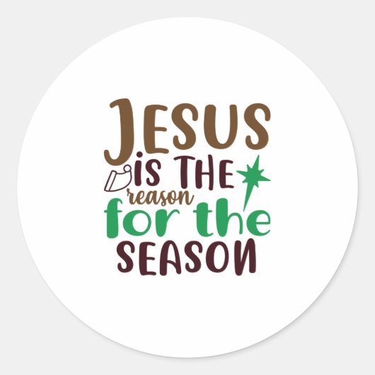 Sticker Rond Jésus est la raison de la saison (Devant)