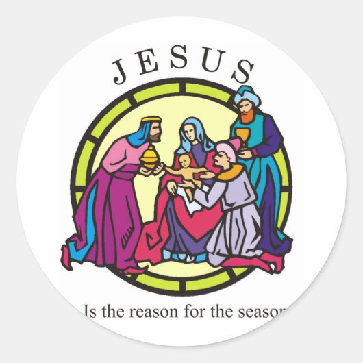 Sticker Rond Jésus est la raison de la saison (Devant)