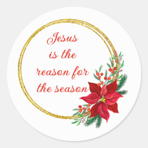 Sticker Rond Jésus est la raison de la saison Citation