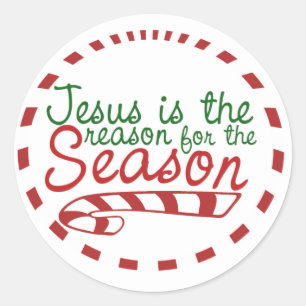 Sticker Rond Jésus est la raison de la saison de Noël