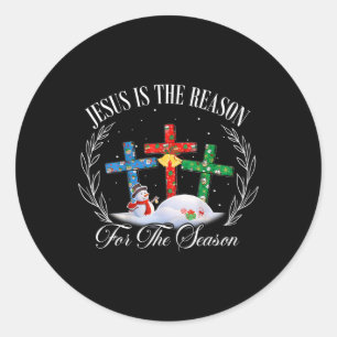 Sticker Rond Jésus Est La Raison De La Saison Foi Chrétienne