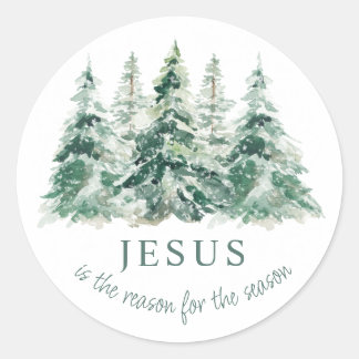 Sticker Rond Jésus est la raison de la saison Noël