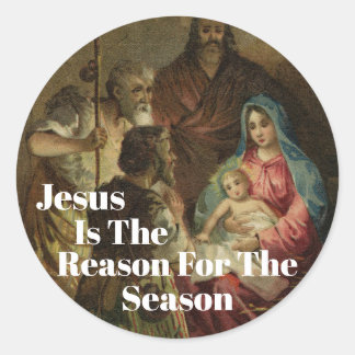 Sticker Rond Jésus Est La Raison De Noël